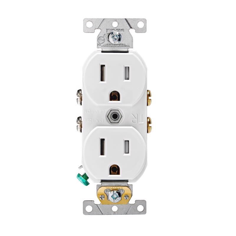 Leviton TCBR1-00W Outlet 15 amps 125 V Duplex White 5-15R White
