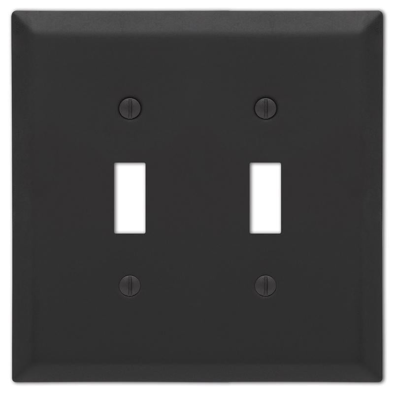 Amerelle 163TTMB Century MT Black Steel 2T WPLT Wall-Plates, 2 Toggle, White