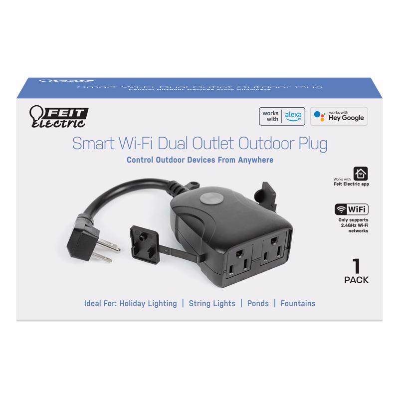 Feit Electric 120V 15A Smart Wifi Enabled Dual Outlet Wall Plug