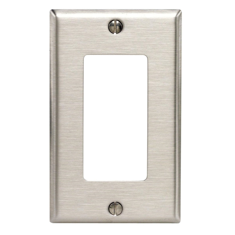 Leviton 84401-A40 1 Gang Standard Size disinfectant Treated Decora Wallplate, Powder Coated Stainless Steel