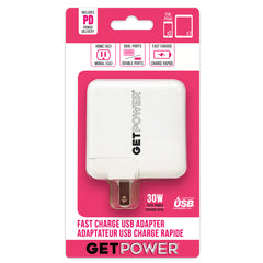 GetPower GP-AC2USB-PD USB Wall Charger White