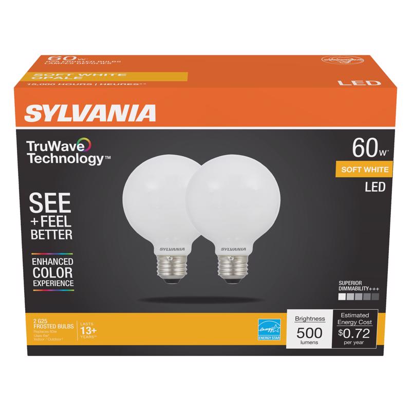 Sylvania 40767 - LED6G25DIM927F13YTLRP2 6/CS 2/SKU Globe Style Antique Filament LED Light Bulb2