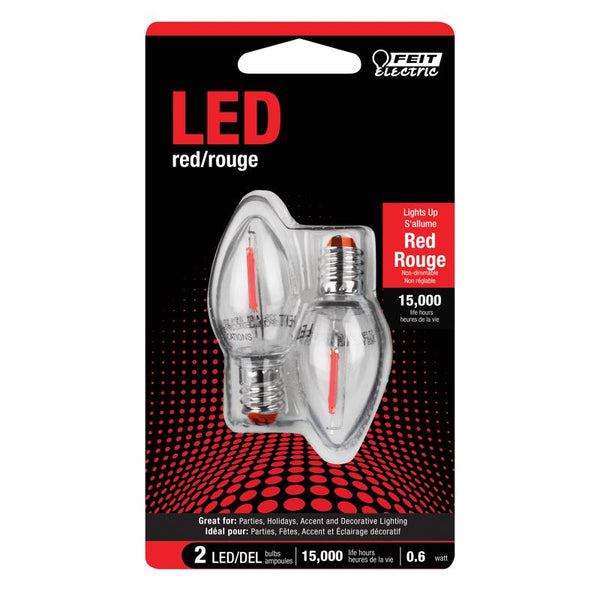 Feit Electric Accent LED Red Night Light - 2 Pack BPC7/R/LEDG2/2
