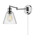 Globe Electric Leclaire 1-Light Chrome Clear Industrial Vintage Style Wall Sconce - Case of: 1 51844