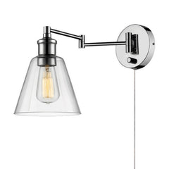 Globe Electric Leclaire 1-Light Chrome Clear Industrial Vintage Style Wall Sconce - Case of: 1 51844