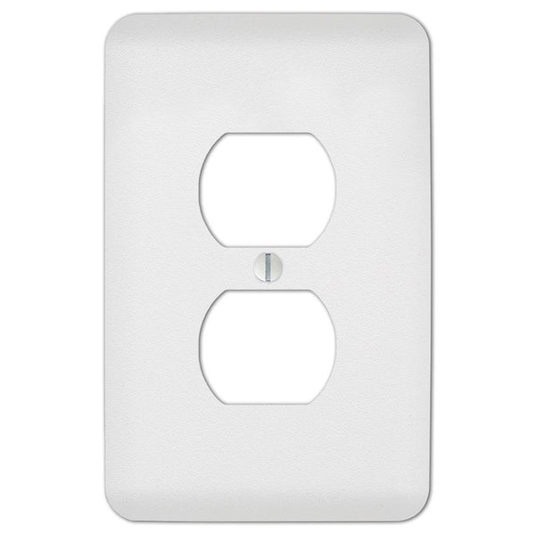 AMERELLE 635dw Duplex Outlet Wall Plate, Stamped Steel, White