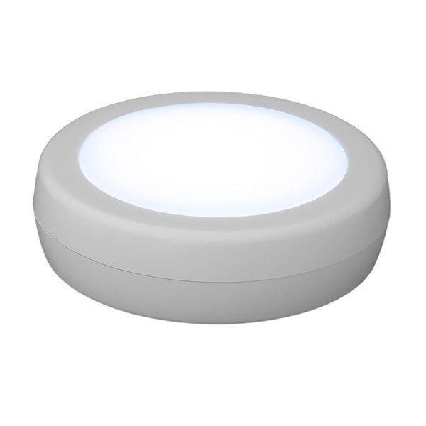 Amertac Westek BL-PCCT-W1 Adjustable Puck Light, AA Battery, LED Lamp, 80 Lumens, 3000, 4000, 5000 K Color Temp, White