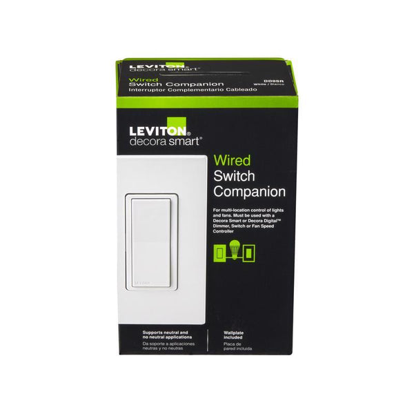 Leviton Decora Smart Switch Companion for Multi-Location Switching (Not for stand-alone use), 120VAC, 60Hz DD0SR-1RM, White, Light Almond