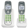 VTech DECT 6.0 2-Handset Cordless Caller ID Phone, White CS6114-2