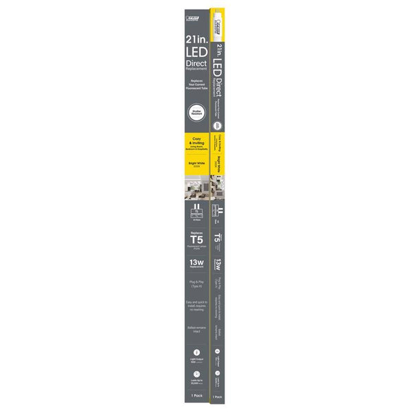 Feit Electric General Purpose Bright White 21 in. Bi-Pin Linear LED Linear Lamp 13 Watt Equivalenc T521/830/LED (6-Pack)