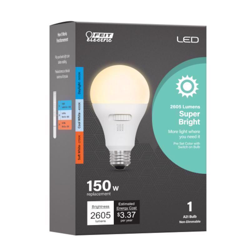 Feit Electric A21 E26 (Medium) LED Bulb Tunable White 150 Watt Equivalence 1 pk