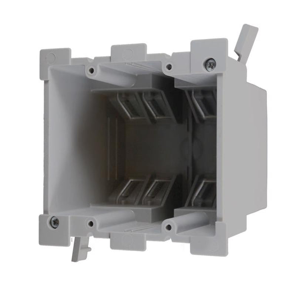 Cantex 3012613 34 cu. in. Old Work Rectangle PVC 2 Gang Outlet Box Gray EZ34DO-HW