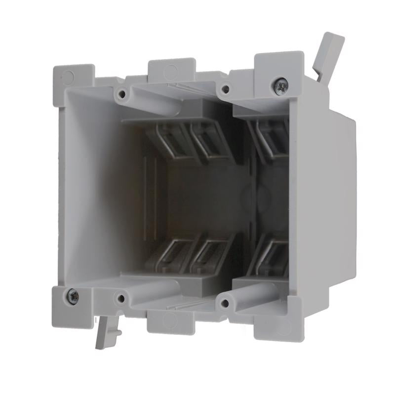 Cantex 3012613 34 cu. in. Old Work Rectangle PVC 2 Gang Outlet Box Gray