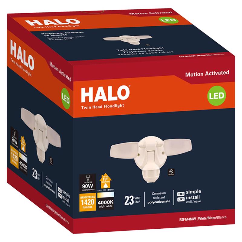 HALO Outdoor LED Flood & Security Light – 1420 Lumens White