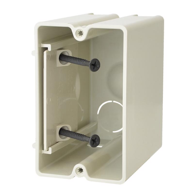 Allied Moulded 3016796 23 cu in. Sliderbox & Old Work Rectangle Fiberglass 1 Gang Outlet Box Off White