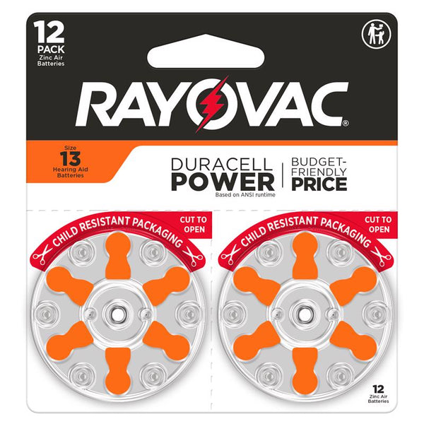 Rayovac Size 13 Hearing Aid Batteries (12 Pack), Size 13 Batteries 13CR-12ROVUS