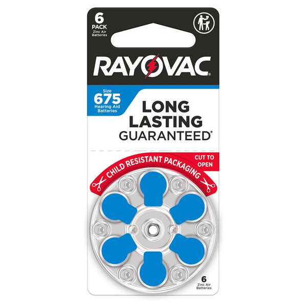 Rayovac Extra Advanced, size 312 Hearing Aid Battery (pack 60 pcs) 675CR-6ROVUS (10-Pack)