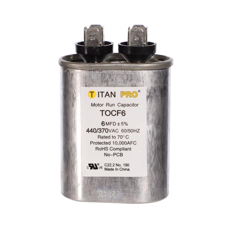 TOCF6-Titan Pro TOCF6 TITAN PRO Run Capacitor 6 MFD 440/370 Volt Oval