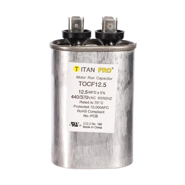Packard TOCF12.5 Titan PRO Run Capacitor 12.5 MFD 440/370 Volt Oval