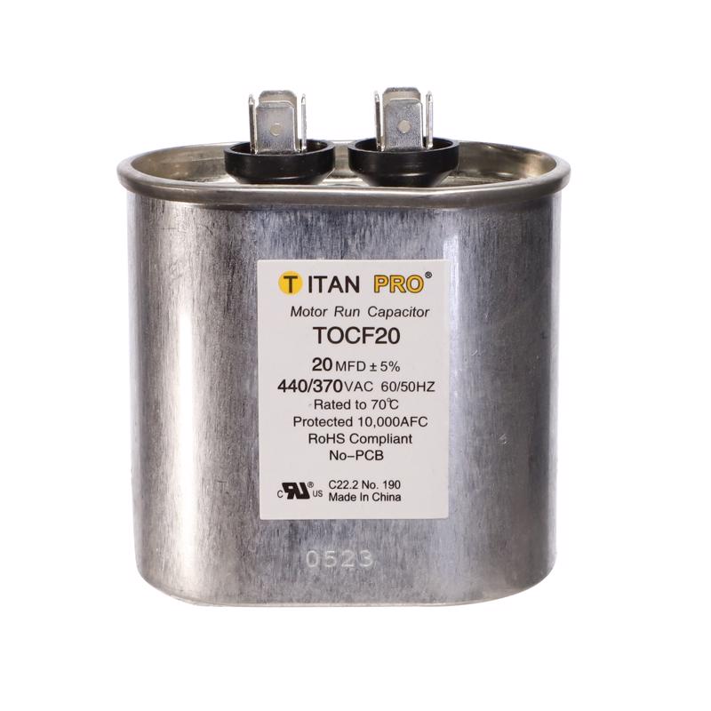 TOCF20-Titan Pro TOCF20 TITAN PRO Run Capacitor 20 MFD 440/370 Volt Oval