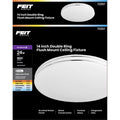 Feit Electric 14" Adjustable White LED Ceiling Fixture, Dimmable Flush Mount Light, Selectable Color Temperature, Chrome Dual-Ring Finish, Versatile Lighting, 50,000-Hour Lifespan, FM14/DR1/6WY/NK FM14/DR/6WY/NK