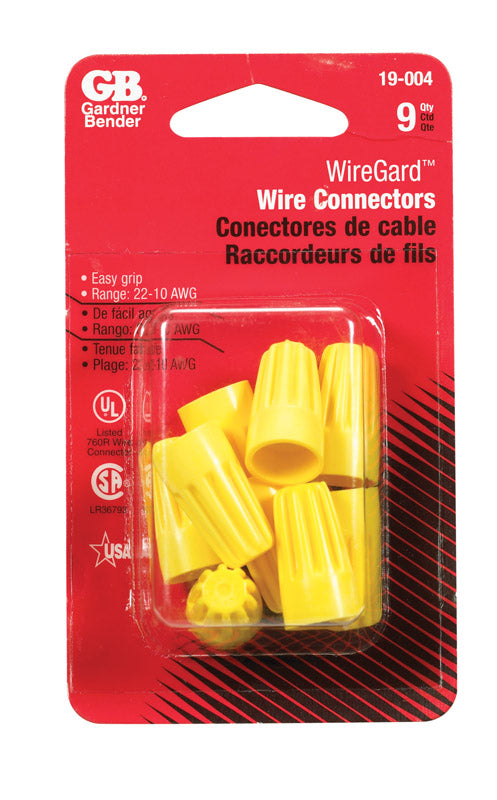 GB Gardner Bender 19-004 WireGard High Performance Twist-on Wire Connectors - Yellow 22-10 AWG - 9 per Package