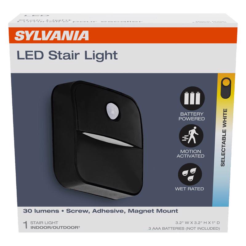 Sylvania 3022399 Motion-Sensing Battery Powered LED Black Stair Light