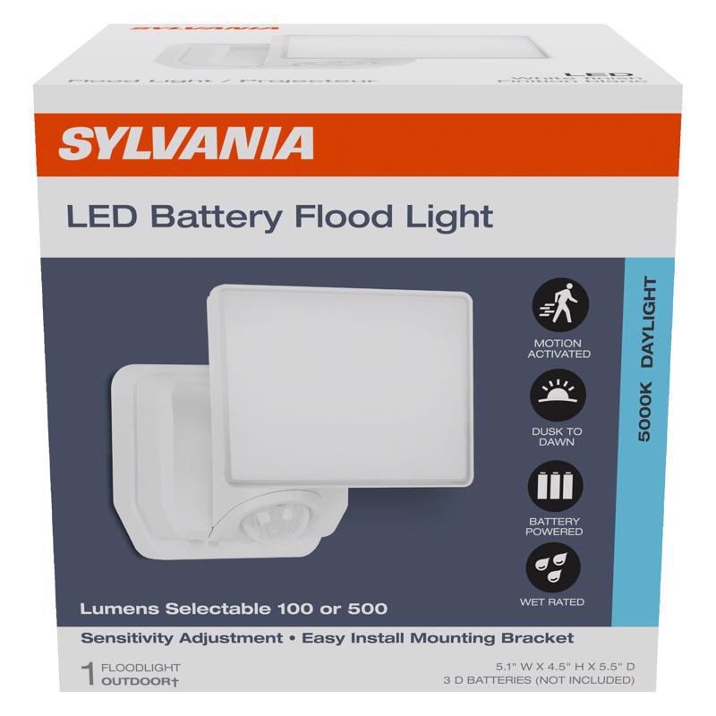 Sylvania 3022406 Motion-Sensing Battery Powered LED White Security Floodlight