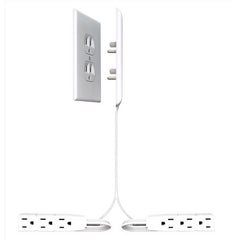 Sleek Socket 8-2XDOWN-OVSZ Power Strip White