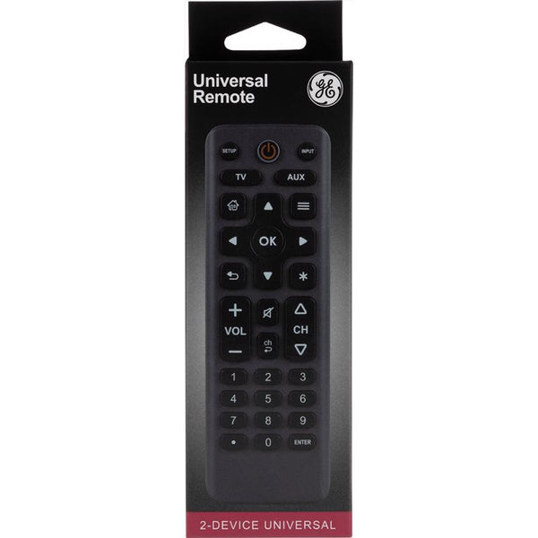 GE Big Button Universal Remote Control, Universal Replacement Remote for Samsung, LG, Vizio, Sony, Smart TV, Fire TV, 2 Device, Charcoal, 83036