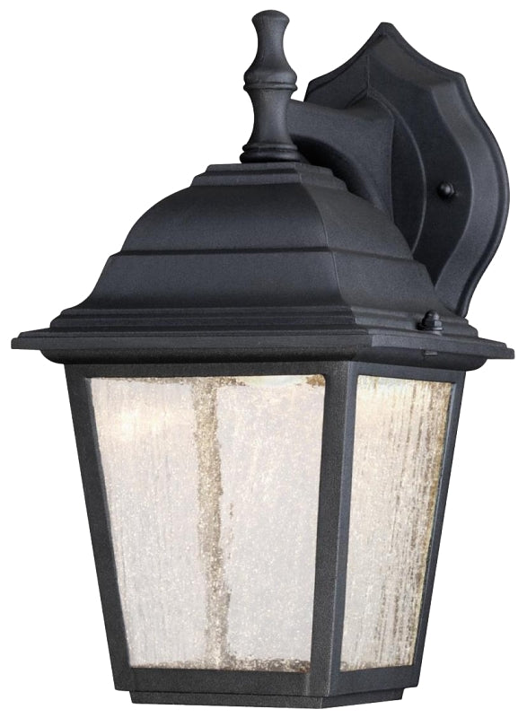 Westinghouse Lighting 6400100 One-Light LED Outdoor Wall Fixture, Black Finish with Clear Seeded Glass