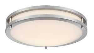 Westinghouse Lighting Lauderdale Transitional Contemporary One-Light, 16 Inch 23 Watt LED Indoor Flush Mount Fixture with Color Temperature Selection, Brushed Nickel Finish, Frosted Acrylic Shade