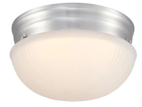 Westinghouse Lighting 6137000 Lakehurst Traditional One-Light, 7 Inch 10 Watt LED Indoor Flush Mount Fixture with Color Temperature Selection, Brushed Nickel Finish, Frosted Glass Shade