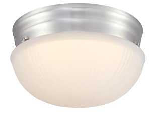 Westinghouse Lighting 6137000 Lakehurst Traditional One-Light, 7 Inch 10 Watt LED Indoor Flush Mount Fixture with Color Temperature Selection, Brushed Nickel Finish, Frosted Glass Shade