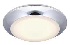 Westinghouse Lighting 6134300 Makira Traditional One-Light, 7.5 Inch 16 Watt Dimmable LED Indoor/Outdoor Fixture with Color Temperature Selection, Chrome Finish, Frosted Acrylic Shade