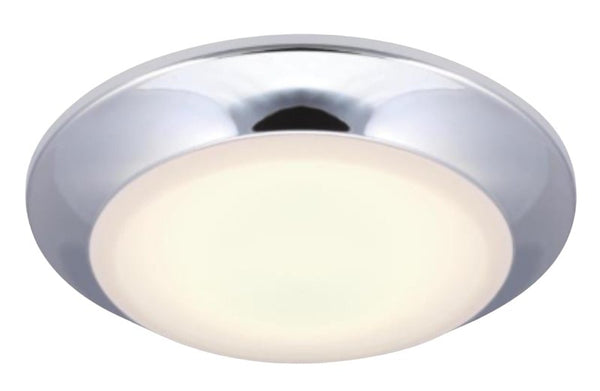 Westinghouse Lighting 6134300 Makira Traditional One-Light, 7.5 Inch 16 Watt Dimmable LED Indoor/Outdoor Fixture with Color Temperature Selection, Chrome Finish, Frosted Acrylic Shade