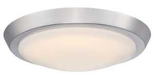 Westinghouse Lighting 6136800 Morrell Transitional One-Light, 11 Inch 23 Watt LED Indoor Flush Mount Fixture with Color Temperature Selection, Brushed Nickel Finish, Frosted Acrylic Shade