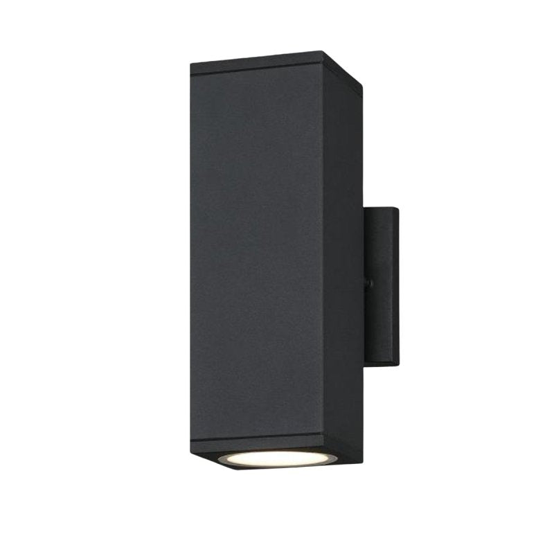 Westinghouse Lighting 6135200 Nottawa Contemporary Two Light Dimmable LED Up and Down Light Outdoor Wall Fixture with Color Temperature Selection, Black Finish, Frosted Glass Panels