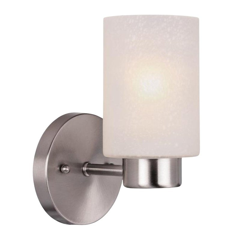 Westinghouse 6227800 Sylvestre One-Light Indoor Wall Fixture, Brushed Nickel Finish with Frosted Seeded Glass