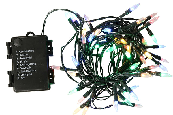 Mini LED Christmas Lights, Multicolor by Santas Forest 03720