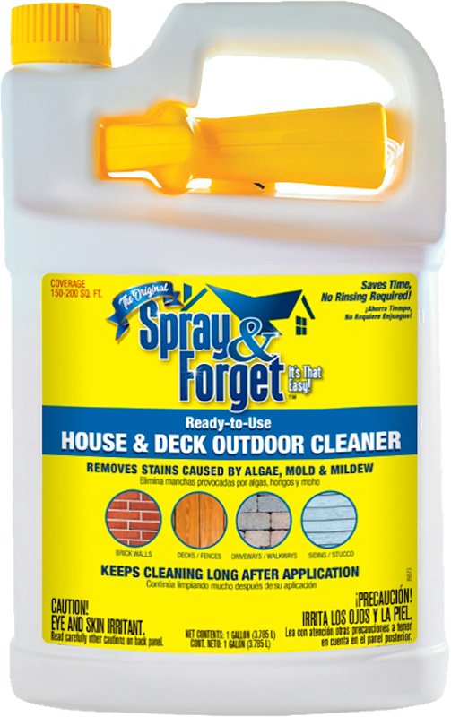 Spray & Forget Ready-to-Use House & Deck Outdoor Cleaner - Nested Trigger Spray Bottle - 1 Gallon SFDRTUG04