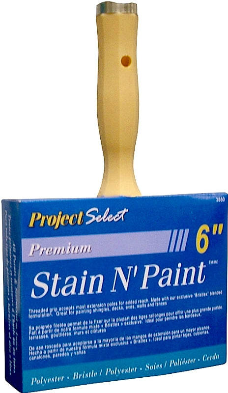 Linzer 0600 Project Select Premium Stain'N 3550 Paint Width, 6-Inch Stain Brush, Polyester and Bristle Filament 3550-6
