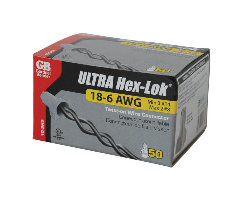 Gb Electrical 10-2h2 Hex-lok Multi-range Wire Connectors,Grey