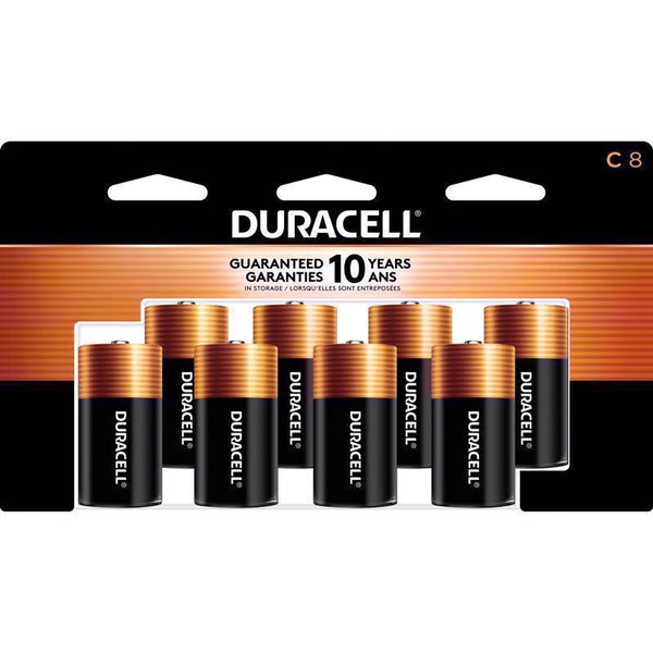 Duracell Coppertop C Batteries, 8 Count (Pack of 1), C Battery with Long-lasting Power, All-Purpose Alkaline Battery for Household and Office Devices MN14R8DWZ0017