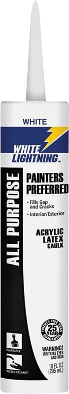 White Lightning W13000010 Painter's Preferred All Purpose Acrylic Latex Caulk, White, 10 fl. oz.