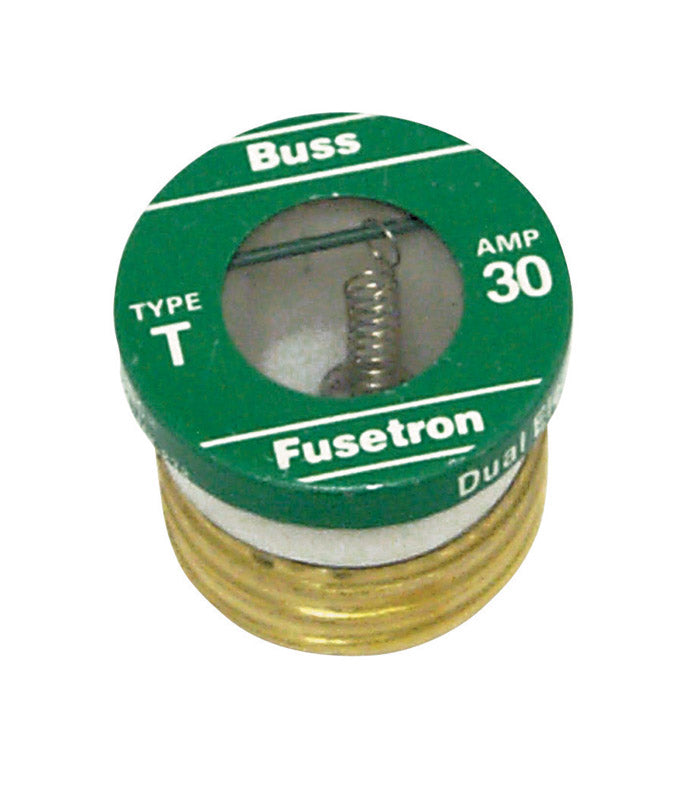 Bussmann T-30 30 Amp Type T Time-Delay Dual-Element Edison Base Plug Fuse, 125V UL Listed