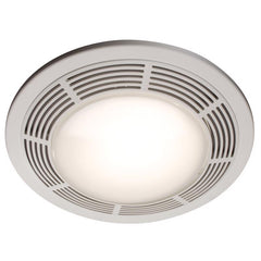 Broan-NuTone 750 Round Fan and Light Combo for Bathroom and Home, White Grille with Glass Lens, 100-Watts, 3.5 Sones, 100 CFM
