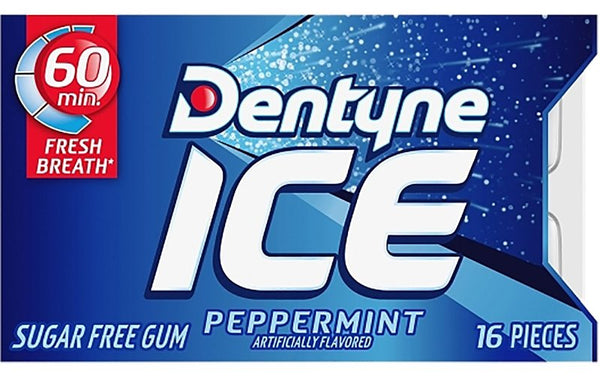 Dentyne Ice Peppermint Sugar-Free Chewing Gum, 9 Packs of 16 Pieces (144 Total Pieces) 551530
