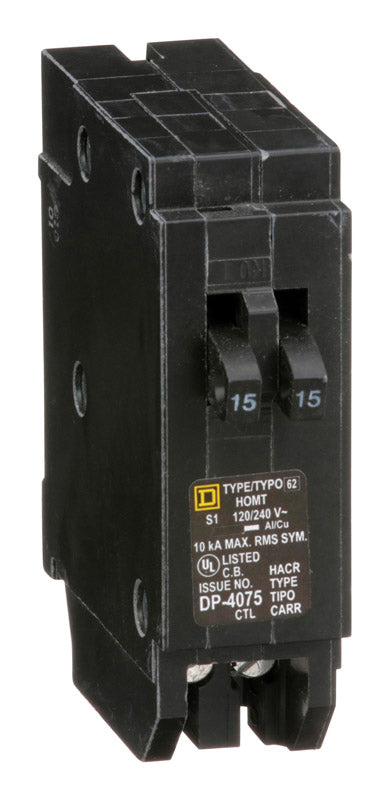 Square D by Schneider Electric HOMT1515CP Homeline 2-15 Amp Single-Pole Tandem Circuit Breaker, No Size, No Color