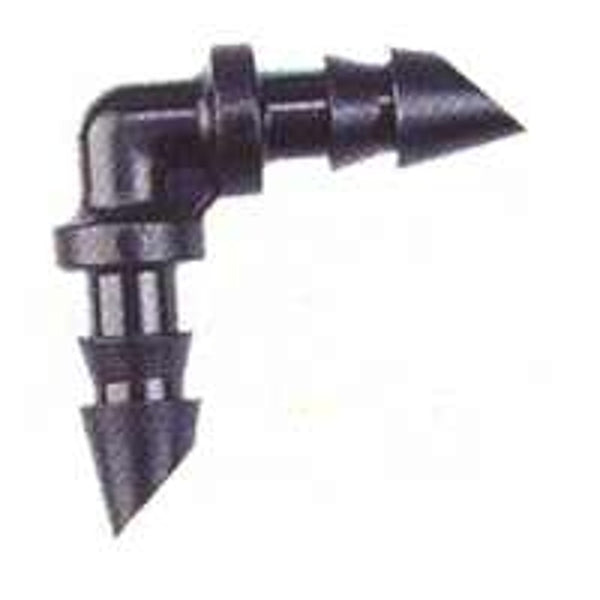Rain Drip 100050116 R314CT 1/4" Double Barbed Elbow 5 Count, Pack of 1, Black